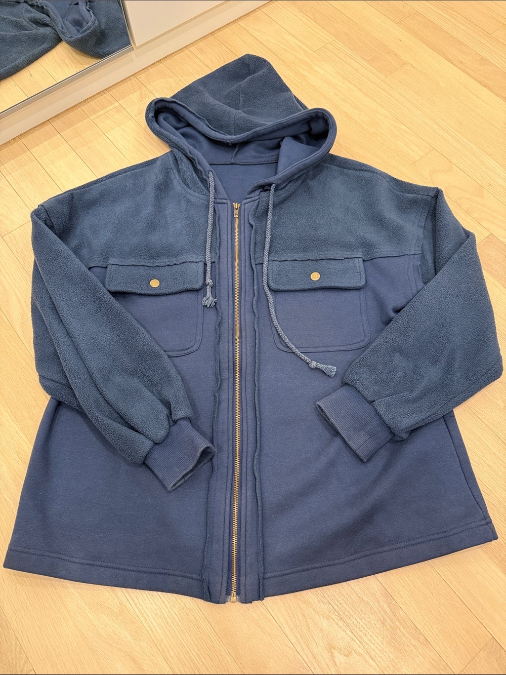 Men's Navy Hooded Fleece